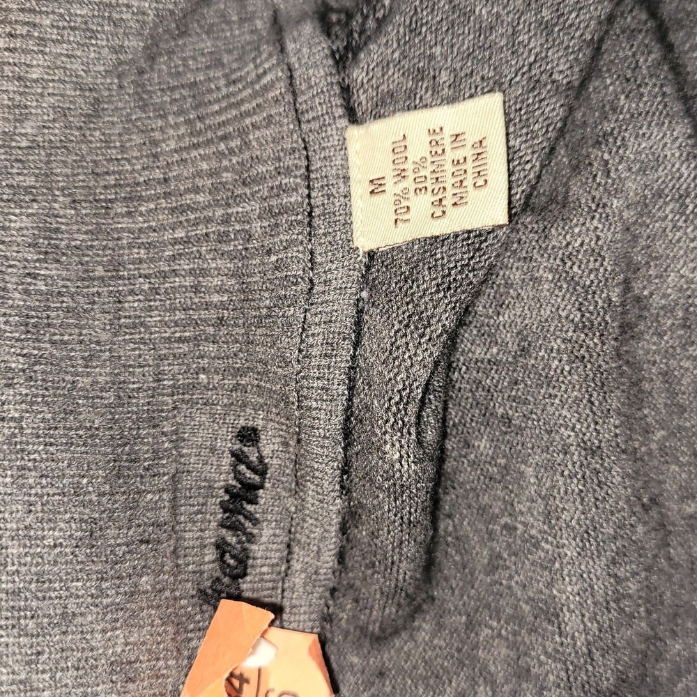 Tommy Bahama Sweater Medium Wool Cashmere 1/4 Zip Charcoal Gray Men's Mock Neck - Picture 9 of 12